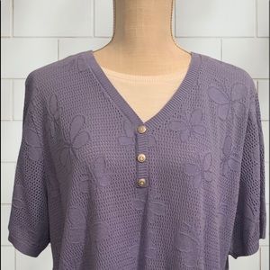 Alfred Dunner Purple Butterfly Sweater